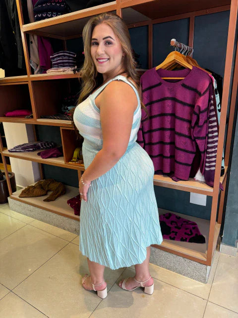 Conjunto Plus Size Leia Azul